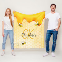 Miel de nid d'abeilles dégoulinant monogramme