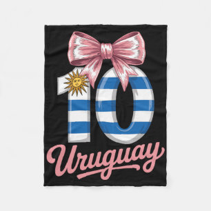 Couverture Polaire Mignon 10 Uruguay Fille d'anniversaire Numéro 10 F