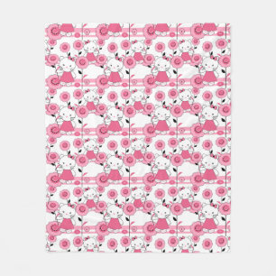 Couverture Polaire mignon enfants chaton rose blanc imprimé