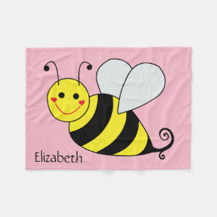 Couverture Polaire Mignon gaffez l'abeille personnalisée