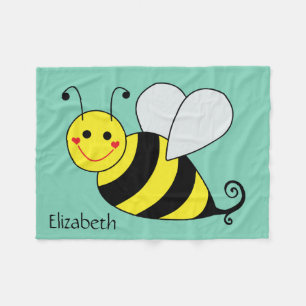 Couverture Polaire Mignon gaffez l'abeille personnalisée