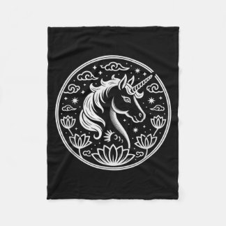 Couverture Polaire Mignon Licorne 2026 Année du Cheval Lunaire Dame Z