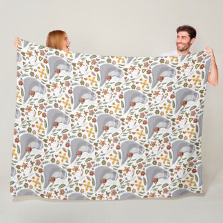 Couverture Polaire Mignon Paresseux Endormi Buvant du Café