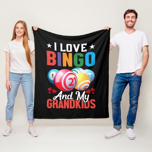 Couverture Polaire mignonette Grandkids Bingo amants mot art jeu (En situation)