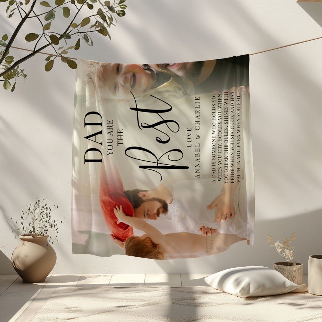 Couverture Polaire Mignonne 'DAD' vous êtes les meilleures photos Nom (Créateur téléchargé)