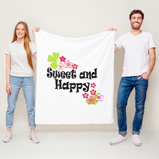 Couverture Polaire Mignonne et heureuse (En situation)