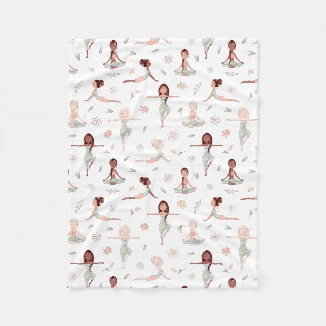 Couverture Polaire Mignonne Girls Zen Yoga Méditation Spirituelle Nam (Devant)