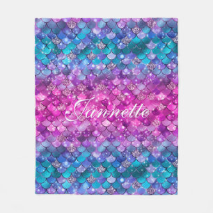 Couverture Polaire Mignonne Iridescente Purple Sirène Faux Parties sc