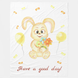 Couverture Polaire Mignonne Lapin pour une ambiance positive Poster