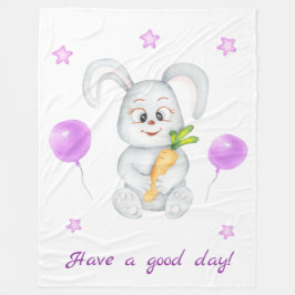 Couverture Polaire Mignonne Lapin pour une ambiance positive Poster