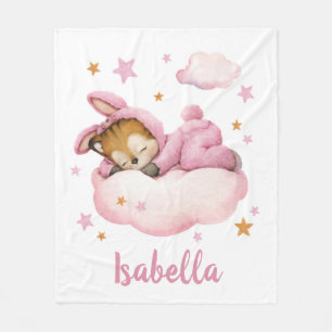 Couverture Polaire Mignonne petite fille tigre nuage de sommeil, Bons