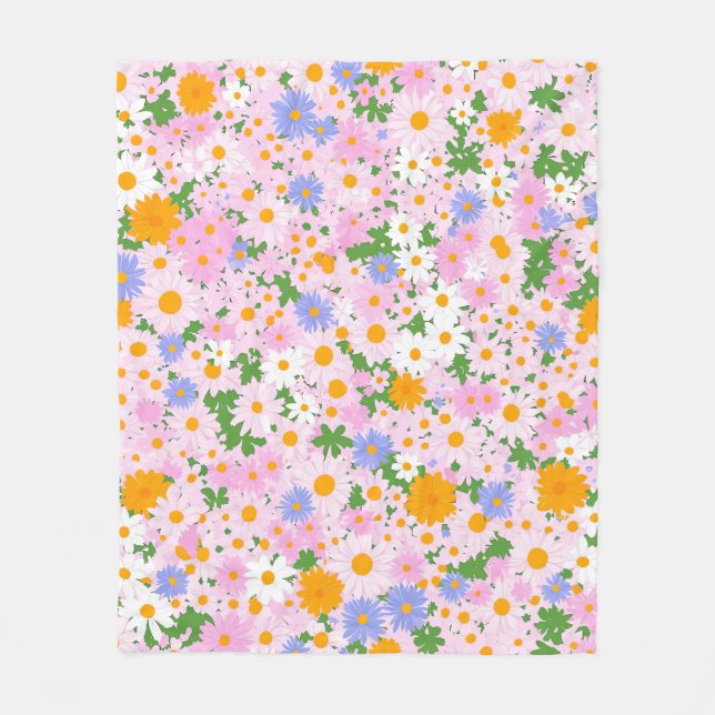 Couverture Polaire Mignonnes, petites marguerites avec une couture (Devant)