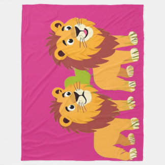 Couverture Polaire Mignons Lions de Dessin Animé