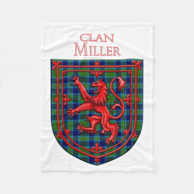 Couverture Polaire Miller Tartan Scottish Plaid Lion Rampant (Devant)