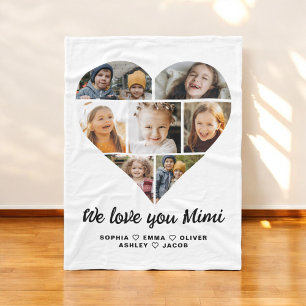 Couverture Polaire Mimi We Love you Heart Modern Photo Collage
