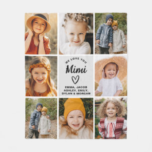 Couverture Polaire MiMi We Love you Hearts Modern Photo Collage