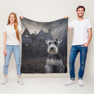 Couverture Polaire Miniature Schnauzer Halloween Épouvantable