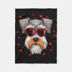 Couverture Polaire Miniature Schnauzer Saint-Valentin Cœur Amoureux d