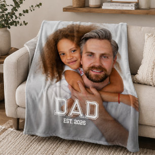Couverture Polaire Minimal Papa Année de création Nouveau Père Photo