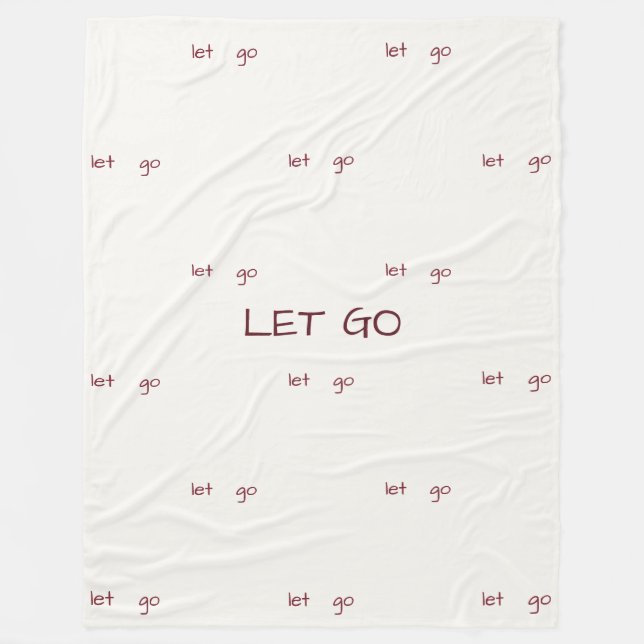 Couverture Polaire Minimalist "Let Go" Affirmation Pattern (Devant)