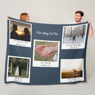 Couverture Polaire Minimalist Our Story Photo Timeline 5 Polaroid