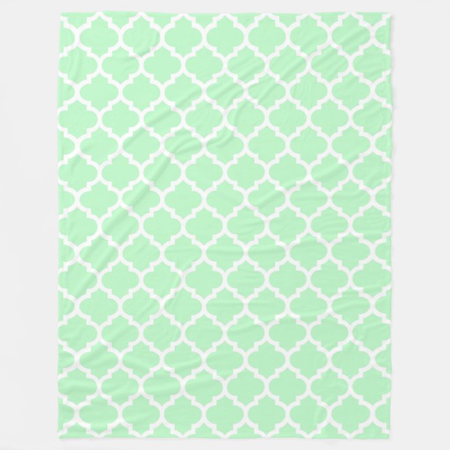 Couverture Polaire Mint Blanc Marocain Quatrefoil Motif #5 (Devant)