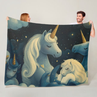 Couverture Polaire Minuit Unicorne Stwood Party