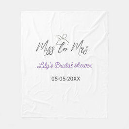 Couverture Polaire Miss to Mrs enterrement de jeune fille ajouter nom