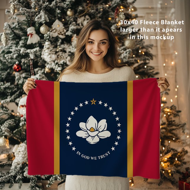 Couverture Polaire Mississippi État Nouveau drapeau États-Unis États- (Mississippi State 30x40 Fleece Blanket)