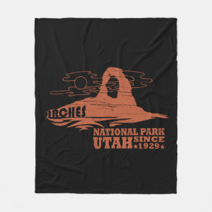 Couverture Polaire Moab Vintage - Utah - Parc National - Arches