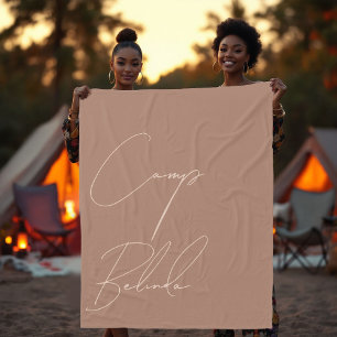 Couverture Polaire Mocha Mousse personnalisée et crème Tan Confortabl