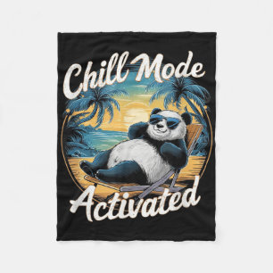 Couverture Polaire Mode Chill Activé Funny Panda Chilling Dans Le S