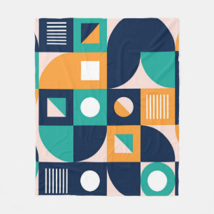 Couverture Polaire Modèle de composition de couleur géométrique avec 