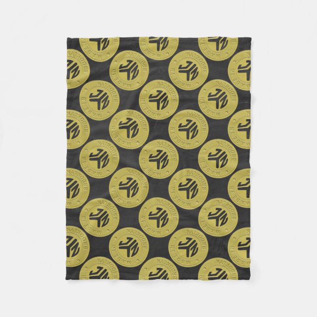 Couverture Polaire Modèle de jeton de métro de Brooklyn en or (Devant)