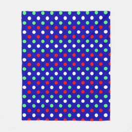 Couverture Polaire Modèle de Noël - Points rouges, verts et blancs