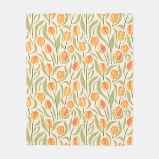 Couverture Polaire Modèle floral avec tulipes