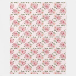 Couverture Polaire Modèle floral de cottage de jardin de rose rose vi