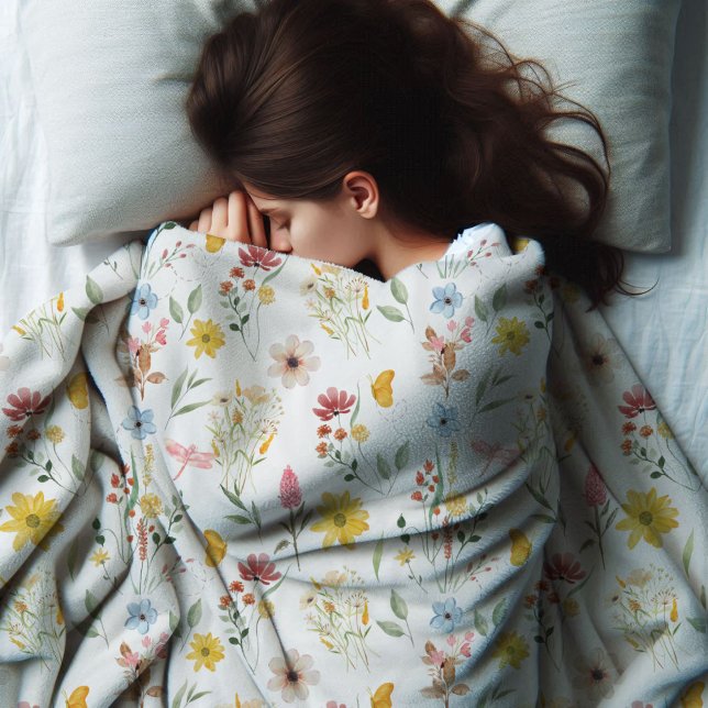 Couverture Polaire Modèle floral fleur sauvage (Créateur téléchargé)