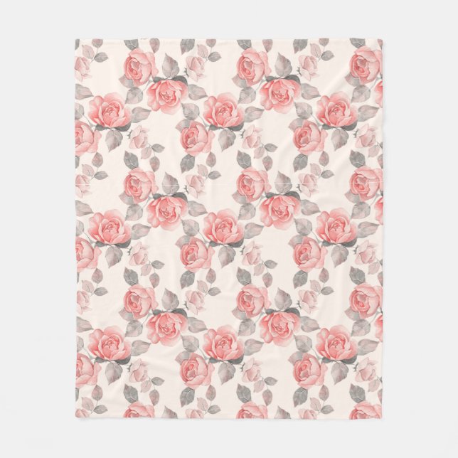Couverture Polaire Modèle floral romantique 8 (Devant)