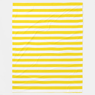 Couverture Polaire Modèle moderne élégant jaune blanc rayé