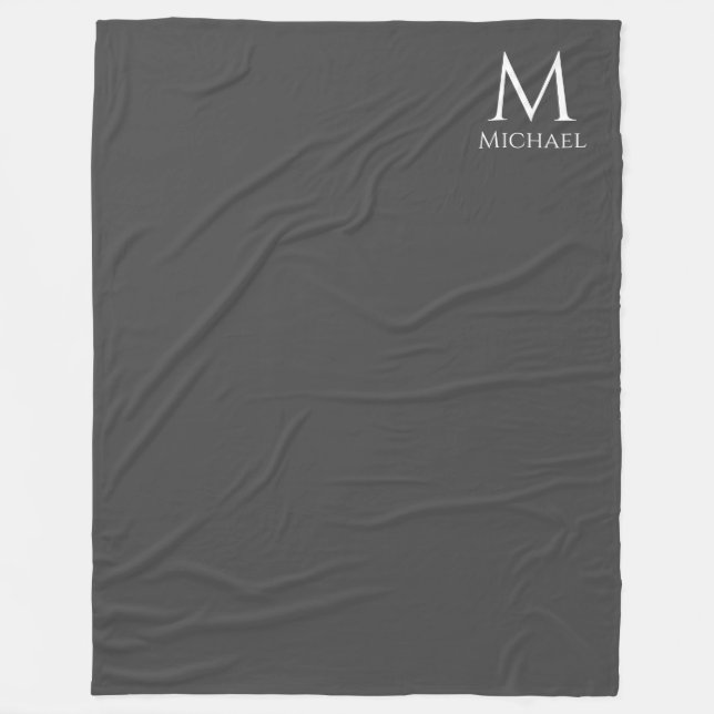 Couverture Polaire Modèle personnalisé Monogramme élégant moderne (Devant)