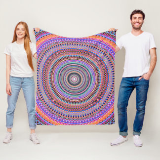 Couverture Polaire modèles de mandala colorés