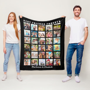 Couverture Polaire Modern Best Friends 30 Photo Collage noir