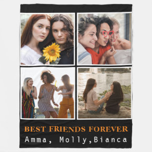Couverture Polaire Modern Best Friends Forever Photo Collage   Bestie