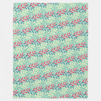 Couverture Polaire Modern Botanical Leaf Vines Seamless Pattern Art