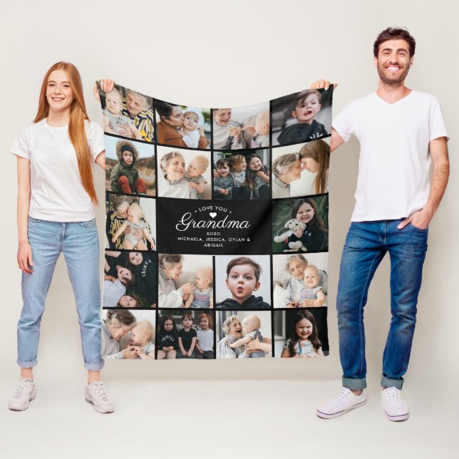 Couverture Polaire Modern Love You Grand-mère/Autres 18-Photo Collage (En situation)