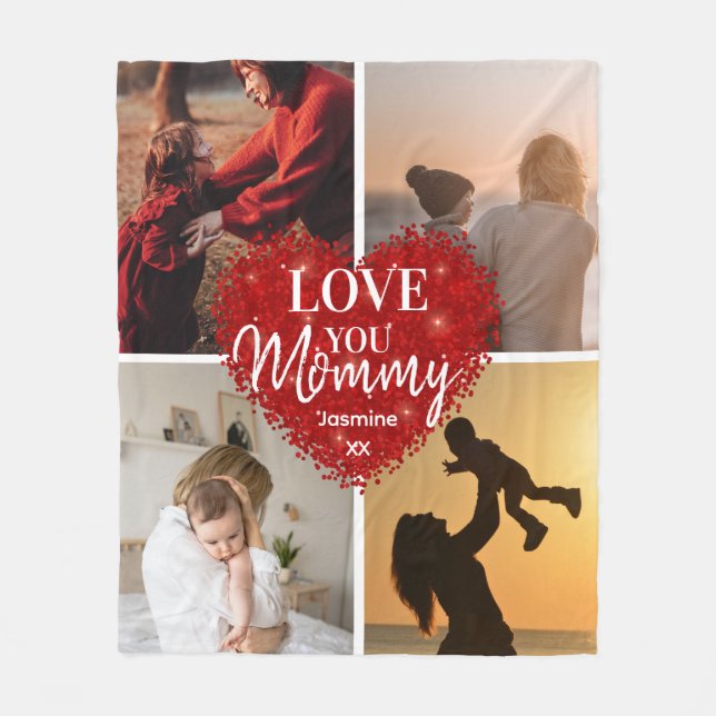 Couverture Polaire Modern Love You Maman/Maman/Other Photo Collage (Devant)
