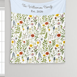 Couverture Polaire Modern Watercolor Wildflower Pattern Personalized