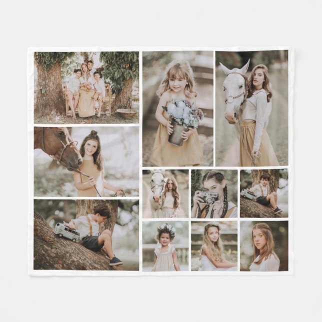 Couverture Polaire Modern We Love You 11 Photo Collage  (Devant (Horizontal))