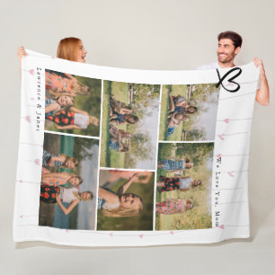 Couverture Polaire Modern We Love You Abuela Mom Family Photo Collage